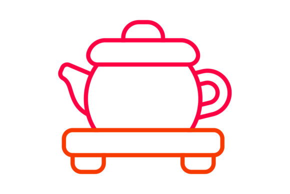 Celebrate with Style: Chinese New Year Teapot Line Color Vector