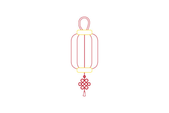 Chinese New Year Lantern 2 Color Line: A Festive Design Asset