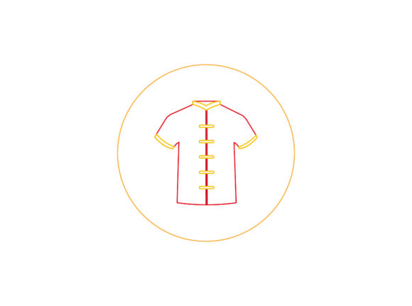 Chinese New Year Shirt Color Line Icon: Festive Vector Design Asset