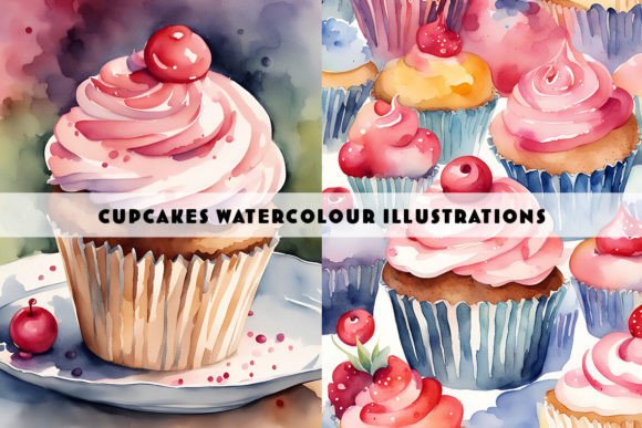 Cupcakes Watercolour Duo: Whimsical Art for Your Projects