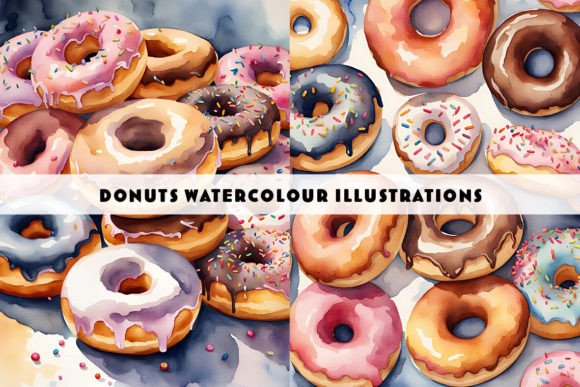 Donuts Watercolour Duo: A Watercolor Donut Delight