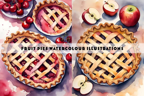 Fruit Pies Watercolour Duo Cherry Apple: A Designer's Guide