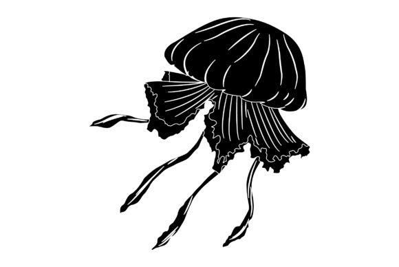 Jellyfish Vector Design: A Modern Solid Color Asset