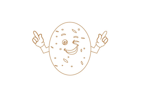 Kawaii Cute Vegetable Potato Color Lines: A Playful Font for Modern Brands