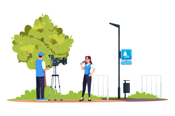 Visual Storytelling with Reportage Semi Flat Illustration